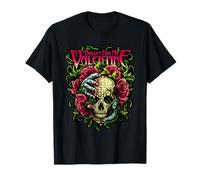 Funny Bullet My Valentine Skull Roses e Red Blood Horror Maglietta
