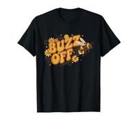 Funny Buzz off Bumblebee Retro 70s Vintage Flower Power Dais Maglietta
