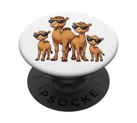 Funny Camel Family Wearing Sunglasses Arabian Animal Desert PopSockets PopGrip Adesivo