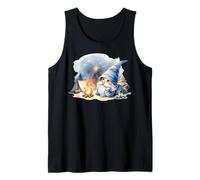 Funny Camper Dad Gnome At Campfire With Tent Love Camping Canotta