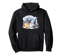 Funny Camper Dad Gnome At Campfire With Tent Love Camping Felpa con Cappuccio