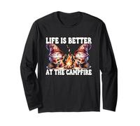Funny Camper Gnomes Camping Life Is Better At The Campfire Maglia a Manica