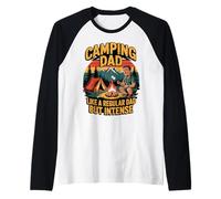 Funny Camping Dad Like a Regular Dad but Intense Maglia con Maniche Raglan