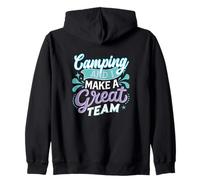 Funny Camping e io Facciamo Una Grande Squadra dicendo per Il Personale del Campo Felpa con Cappuccio