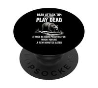 Funny Camping Hiking Camper Humour Hiker Bear Attack Tip PopSockets PopGrip Adesivo