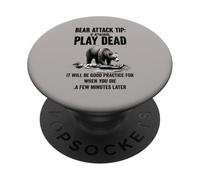 Funny Camping Hiking Camper Humour Hiker Bear Attack Tip PopSockets PopGrip Adesivo