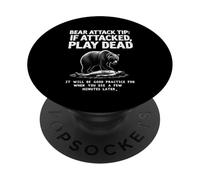 Funny Camping Hiking Camper Humour Hiker Bear Attack Tip PopSockets PopGrip Adesivo
