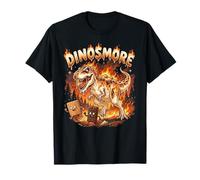 Funny Camping Smores T-Rex Dinosaur Campfire S'Mores Joke Maglietta