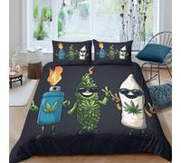 Funny canna haractersSet Di Copripiumino morbida 3 pezzi motivo 3D con cerniera Cartoon fun copripiumino incluso federe aiosa ultra morbido e traspirante for bambini Super king（260x220cm）