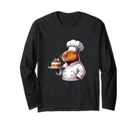Funny Capybara Chef Cooking Cute Animal Kitchen Humor Design Maglia a Manica