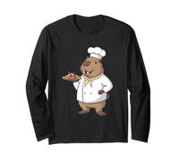Funny Capybara Chef Cooking Cute Animal Kitchen Humor Design Maglia a Manica
