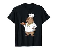 Funny Capybara Chef Cooking Cute Animal Kitchen Humor Design Maglietta