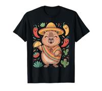 Funny Capybara Cinco De Mayo Fiesta Taco Sombrero Maglietta