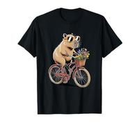 Funny Capybara Cycling | Cute Animal Biker Humor Cyclist Fan Maglietta
