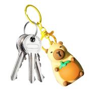 Funny Capybara Doll Key Chain Realistic Light Up Bag Accessory