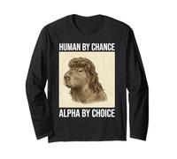 Funny Capybara Mullet Meme Human By Chance Alpha By Choice Maglia a Manica