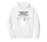 Funny Capybara Non Posso Parlare Inglese ma eccitato Felpa con Cappuccio