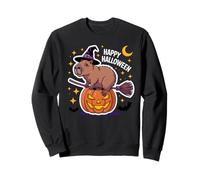 Funny Capybara Witch Flying on Broomstick Felpa