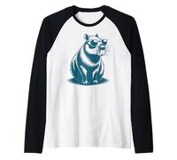 Funny Capybaras Cute Rodents Capybara in Sunglasses Maglia con Maniche Raglan