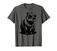 Funny Capybaras Cute Rodents Capybara in Sunglasses Maglietta