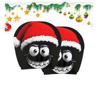Funny Car Headrest Covers - 2 Pieces Christmas Cartoon Print Elastic