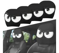 Funny Cartoon Car Headrest Covers, Big Eyes Cheerful Face Auto Seat Protector, Universal Fit for Cars Vans Trucks, Halloween Christmas Decoration, Elastic Washable Car Interior Accessories (#B,2Pair)