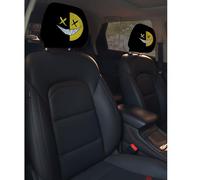 Funny Cartoon Car Headrest Covers, Big Eyes Head Rest Cover for Cars Universal Fit, Spooky Car Headrest Protector, Cheerful Face Cute Auto Front Seat Protector Decor for Halloween Christmas (24,6pcs)
