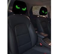 Funny Cartoon Car Headrest Covers, Big Eyes Head Rest Cover for Cars Universal Fit, Spooky Car Headrest Protector, Cheerful Face Cute Auto Front Seat Protector Decor for Halloween Christmas (18,6pcs)