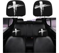 Funny Cartoon Car Headrest Covers, Big Eyes Head Rest Cover for Cars Universal Fit, Spooky Car Headrest Protector, Cheerful Face Cute Auto Front Seat Protector Decor for Halloween Christmas (16,2pcs)