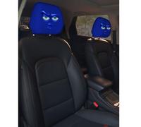 Funny Cartoon Car Headrest Covers, Big Eyes Head Rest Cover for Cars Universal Fit, Spooky Car Headrest Protector, Cheerful Face Cute Auto Front Seat Protector Decor for Halloween Christmas (25,6pcs)