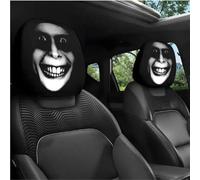 Funny Cartoon Car Headrest Covers, Big Eyes Head Rest Cover for Cars Universal Fit, Spooky Car Headrest Protector, Cheerful Face Cute Auto Front Seat Protector Decor for Halloween Christmas (13,6pcs)