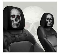 Funny Cartoon Car Headrest Covers, Big Eyes Head Rest Cover for Cars Universal Fit, Spooky Car Headrest Protector, Cheerful Face Cute Auto Front Seat Protector Decor for Halloween Christmas (5,2pcs)