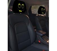 Funny Cartoon Car Headrest Covers, Big Eyes Head Rest Cover for Cars Universal Fit, Spooky Car Headrest Protector, Cheerful Face Cute Auto Front Seat Protector Decor for Halloween Christmas (23,2pcs)