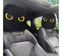 Funny Cartoon Car Headrest Covers, Big Eyes Head Rest Cover for Cars Universal Fit, Spooky Car Headrest Protector, Cheerful Face Cute Auto Front Seat Protector Decor for Halloween Christmas (14,6pcs)