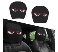 Funny Cartoon Car Headrest Covers with Hilarious Big-Eyed Grinning Design,Halloween Car Headrest Covers or Year-Round Fun, Auto Front Seat Rest Decoration, Fit for Most Vehicles (Style# 4,2 Pcs)