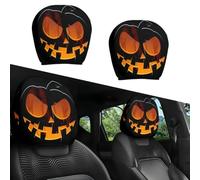 Funny Cartoon Car Headrest Covers with Hilarious Big-Eyed Grinning Design,Halloween Car Headrest Covers or Year-Round Fun, Auto Front Seat Rest Decoration, Fit for Most Vehicles (Style# 5,2 Pcs)