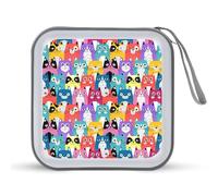 Funny Cartoon Cats Funny CD Case Holder Organizer 40 Capacità DVD Collection Storage Bag Portafoglio per Auto Casa Viaggio