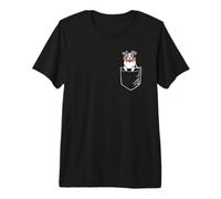 Funny Cartoon Pocket Blue Merle Australian Shepherd Lover Maglietta Premium