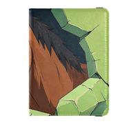 Funny Cartoon Wall Horse Green Leather Passaporto e Vaccino Card Holder Combo per viaggio Vaccino Card Holder Cover Combo Viaggio Passaporto Portafoglio per le donne Impermeabile