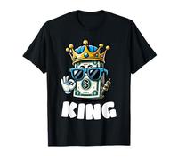Funny Cash Is King Dollar Money Crown Occhiali da sole da uomo Maglietta