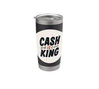 Funny Cash is King Logo per uomo e donna Bicchiere termico in acciaio inox doppia parete