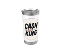 Funny Cash is King Logo per uomo e donna Bicchiere termico in acciaio inox doppia parete