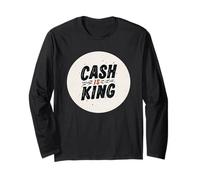 Funny Cash is King Logo per Uomo e Donna Maglia a Manica