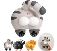 Funny Cat Butt Light Switch Cover, 3D Double Rocker Decor Wall Plate，A3