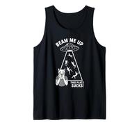 Funny Cat Cats Kitty Retro UFO Astronave Canotta