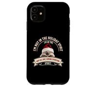 Funny Cat Christmas Sarcastic Humor Not in Holiday Spirit Custodia per iPhone 11