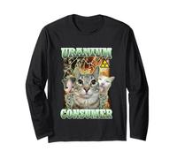 Funny Cat Dank Memes Uranio Consumer Sciocco Gatto Unhinged Maglia a Manica