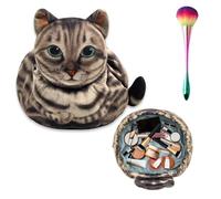 Funny Cat Drawstring Makeup Bag,Large Capacity Cute Cat Travel Toiletry Bag,Women Portable Cats Cosmetic Storage Pouch