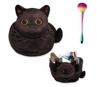 Funny Cat Drawstring Makeup Bag,Large Capacity Cute Cat Travel Toiletry Bag,Women Portable Cats Cosmetic Storage Pouch