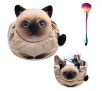 Funny Cat Drawstring Makeup Bag,Large Capacity Cute Cat Travel Toiletry Bag,Women Portable Cats Cosmetic Storage Pouch